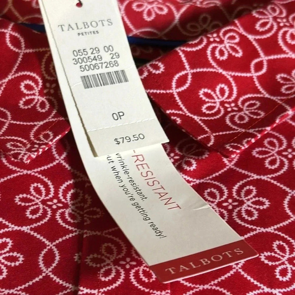 NWT talbots ladies long sleeve button down top blouse shirt 0P MSRP 79.50 - Picture 3 of 6